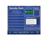 Ronyme Educational Calendar Classroom Wall Calendar Math Pocket Chart With Days Months Numbers Counting Sticks Ten Frame Cards PVC Polyester Metal Suitable for Preschool Kindergarten Classroom