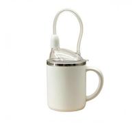 Ronyme Elderly Care Drinking Cup Assisted Drinking Cup Nursing Cup Convalescent Cup with Stainless Steel Body Curved Grip and Managed to Reduce Spills