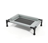 Ronyme Elevated Resting Elevated Pet Bed Dog Cot Raised Puppy Lounger With Mesh And Soft Side Bolsters Water Resistant And Suitable for indoor lounging crate use travel, 83 63cm, L-pillow Gray