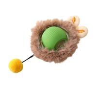 Ronyme Feline Play Ball Cat Toy Floor Interactive With Smooth Inner And Textured Exterior For Swatting And Chasing Suitable for indoor play apartment cats, Green, Standard Three-Gear