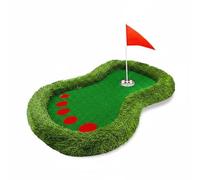 Ronyme Floating Golf Game Aquatic Putting Set Pool Putting Mat Buoyant Mini Turf Surface Practice Water Golf Toy Artificial Grass EVA Steel suitable for, Red