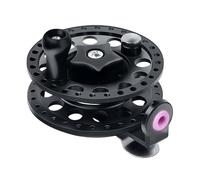 Ronyme Fly Fishing Reel No Bearing Dia 2.4inch Accessory for Surf Casting Easily Install V Groove Spool Sturdy Pp Structure, Black