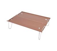 Ronyme Folding Camping Table, Camping Furniture, Aluminum Alloy Mini Compact Folding Table Beach Desk for Travel, BBQ, Backpacking, Light Brown