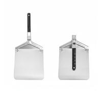Ronyme Folding Pizza Stainless Steel Pizza Peel Paddle Lifter with Detachable Handle Foldable for Easy Storage and Efficient Transfer Suitable for Home, 430 Without Holes 2