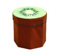 Ronyme Folding Storage Ottoman Foot Stool Foldable Space Saving Decorative Pattern Seat Chest for Furniture Living Room, Kiwi