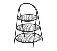 Ronyme Fruit Basket Standing Basket Metal Elegant Space Saving Countertop Organizer Fruit Stand for Onion Potatoes Hotel Household, Black 3 Tiers