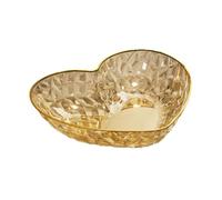 Ronyme Fruit Bowl Heart Shaped Food DishLightweight Large Capacity Vegetable Fruit Plate for Celebration Wedding Party Graduation, Gold