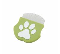 Ronyme Grooming Comb Pet Facial Comb Ergonomic Nonpaw Handle Fine Metal Gentle Rounded Pinheads Curved Head Suitable for Removing Tear Stains Sensitive Skin, Grass Green