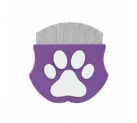 Ronyme Grooming Comb Pet Facial Comb Ergonomic Nonpaw Handle Fine Metal Gentle Rounded Pinheads Curved Head Suitable for Removing Tear Stains Sensitive Skin, Purple
