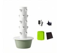 Ronyme Growing System Soilless Cultivation Vertical with Stacked Planting Openings Water Pump Circulation for Patio Balcony Home Gardening, Green, 5 Layers