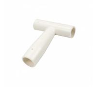 Ronyme Handle Replacement Handle Grip D Handle Handle Fits Wooden Or Metal Shafts for s Rakes Spades Rugged Thickened Structure, White, Long T-Shaped Head, 30mm Inner Diameter
