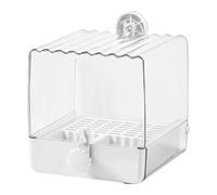 Ronyme Hanging Bird Bath, Parrot Bathing Tub, Multifunctional Pet Bird Bath Box Hanging for Budgerigar, White