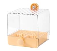 Ronyme Hanging Bird Bath, Parrot Bathing Tub, Multifunctional Pet Bird Bath Box Hanging for Budgerigar, Orange