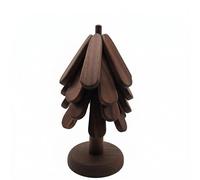 Ronyme Heat Resistant Coaster Wooden Hot Pad Stand Tree-Shaped Pad Tabletop Support Walnut Material Smooth Surface Suitable for Dining Table Tea Service, Plain Top