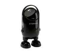 Ronyme Household Waste Bin Trash Can Garbage Bin Wastebasket With Capsule Design And Lid Removable Inner Bucket And Raised Base Suitable for kitchen bedroom office, Black