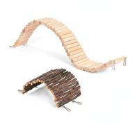 Ronyme Industrial Bridge Hamster Bridge Ladder Set Small Animal Accessory Climbing Ramp Wood Material Flexible Curved Slats With Hanging Hooks suitable for cages habitat layouts indoor pet enclosures