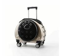 Ronyme Industrial Carrier Transparent Pet Luggage Hard Case With Wheels Pull Handle Secure Zipper Side Pouch PC Acrylic Frame suitable for travel, Gold
