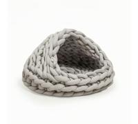 Ronyme Industrial Nest Bed Pet With Enclosed Dome Shape And Front Opening Chenille Thick Braided Texture For Warm Quiet Sanctuary suitable for apartments, Medium Gray, Bottom Diameter 40cm 1.2kg
