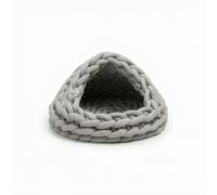 Ronyme Industrial Nest Bed Pet With Enclosed Dome Shape And Front Opening Chenille Thick Braided Texture For Warm Quiet Sanctuary suitable for apartments, Gray, Bottom Diameter 45cm 1.4kg