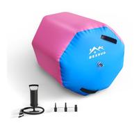 Ronyme Inflatable Training Roll Gymnastics Barrel Tumbling Cylinder Balance PVC With Hand Pump And Adapters suitable for studio youth coaching, Diameter 0.5m Height 0.7m