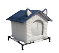Ronyme Insulated Cat House with Pitched Roof Portable Oxford Cloth Cat House with Insulation Stable Elevated Pet Shelter, L 42 X 42 X 42 CM