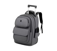Ronyme Laptop Backpack Suitcase with Wheels Oxford Cloth Rolling Laptop Briefcase Trolley Business Cabin Bag for Overnight Women Men, Gray