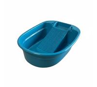 Ronyme Laundry Basin with Innovative Washboard Top Polypropylene Construction Tub Soap Management Slot Non-Slip Design Large Capacity Compactness Suitable for Student Dormitory, Sea Blue