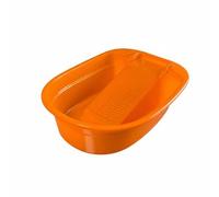 Ronyme Laundry Basin with Innovative Washboard Top Polypropylene Construction Tub Soap Management Slot Non-Slip Design Large Capacity Compactness Suitable for Student Dormitory, Vibrant Orange