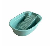Ronyme Laundry Basin with Innovative Washboard Top Polypropylene Construction Tub Soap Management Slot Non-Slip Design Large Capacity Compactness Suitable for Student Dormitory, Cyan Green