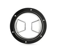 Ronyme Marine Cover Boat Access Panel Deck Plate Lid With Rubber Gasket Watertight Seal Flush Mount Round Opening Suitable for tackle storage hull access marina repairs, Transparent Black, 6 Inch