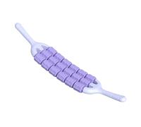 Ronyme Massage Roller Stick Muscle Relaxation Three Row Compact Multifunctional Leg Stretching Workout Manual Massager for Back Legs, Purple