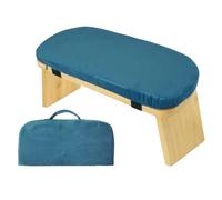 Ronyme Meditation Seat Kneeling Bench Stool Chair Cushion Bamboo Frame Padded Support Ergonomic Compact Design Suitable for Meditation Prayer Breathwork, Blue With Bag, 26