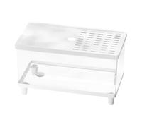 Ronyme Mini Reptile Terrarium, Small Tank Breeding Box Easy Maintenance Transparent Snails Frogs Turtles Snake Enclosure, White, 40cmx21.5cmx23cm