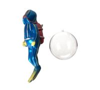 Ronyme Miniature Diver Action Figure Cute Diver Figurine Playset Layout Toy with Water Balloon Fish Tank Decorations for Aquarium, Blue
