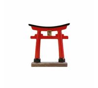 Ronyme Miniature Shrine Display Torii Gate Figurine Ornament Sculpture Resin Construction With Lifelike Texture Suitable for fish tanks bonsai trays office, Japanese Torii Gate Small Red