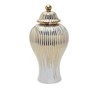 Ronyme Modern Ginger Jar Vase with Lid Home Decoration, 6.30x6.30x11.81inch
