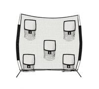 Ronyme Net Football Target Net Throwing Net Practice Net With Focus Zones Fiberglass Frame Side Padding Suitable for quarterback passing practice skill building coaching, Black, 7x7