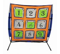 Ronyme Net Target Net With Square Target Net Frame Net Polyester and Metal Frame for Throwing and Ball Return suitable for baseball, Orange, 1.5 1.5m Nine-Square Grid With Number Plates