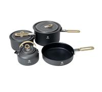 Ronyme Outdoor Cooking Utensils Camping Cookware Set Pot Pan Kettle Nesting Compact Nonstick Aluminum Alloy with Folding Handles Suitable for Weekend Camping Trekking Survival Training Outdoor Meals
