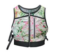 Ronyme Outdoor Running Vest With Wide Shoulder Straps And Body-Hugging Cropped Design Polyester Running Gear With Multiple Storage Pockets For Small , Pink White , size to 4