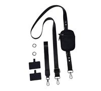 Ronyme Phone Lanyard with Purse Creative Metal Clips Crossbody Strap Cell Phone Wrist Strap for Traveling Outdoor Shopping Going Out, Black