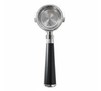 Ronyme Porta 58 Mm Coffee Machine Handle Espresso Handle Basket Tool with 2 in 1 Bottomless Or Spouted Conversion and 304 Stainless Steel for E61 Machines, Black Rosewood Steel Bottom