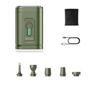 Ronyme Portable Air Pump Mini Inflator Vacuum Pump Electric Compressor With USB C Charging Cordless Digital Screen Housing, Array, Green, 1200mAh Green With Light Export Certified 30W