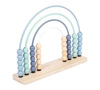 Ronyme Rainbow Wooden Counting Bead Abacus Wooden Abacus with Colorful Beads Learning Game Add Subtract Abacus for Sensory Toy Kids Bookshelf Decor, blue