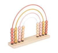 Ronyme Rainbow Wooden Counting Bead Abacus Wooden Abacus with Colorful Beads Learning Game Add Subtract Abacus for Sensory Toy Kids Bookshelf Decor, pink
