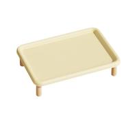 Ronyme Raised Cat Bowl Stand Durable Wood Leg Cat Feeder Elevated Stand Cat Bowl Stand Table Easy to Clean Elevated Dining Table for Small and Medium Dogs and Cats, Beige