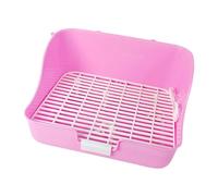 Ronyme Rectangular Litter Box for Small Pets with Drawer And Cage Pan, pink