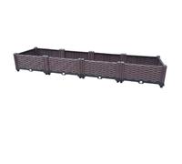 Ronyme Rectangular Planter Garden Bed Planter Box Flower Box Vegetable Box With Construction And Low Maintenance Resin Suitable, 160 40 22cm, Single-layer 4-Tier Planter Box