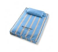 Ronyme Removable Pet Bed Cushion Pillow Set With Removable Washable Cover Padded Mattress Style Twill Raised Sides Suitable for bedrooms living use, Blue Stripe, 78 52 16cm