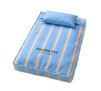 Ronyme Removable Pet Bed Cushion Pillow Set With Removable Washable Cover Padded Mattress Style Twill Raised Sides Suitable for bedrooms living use, Blue Stripe, 65 45 15cm